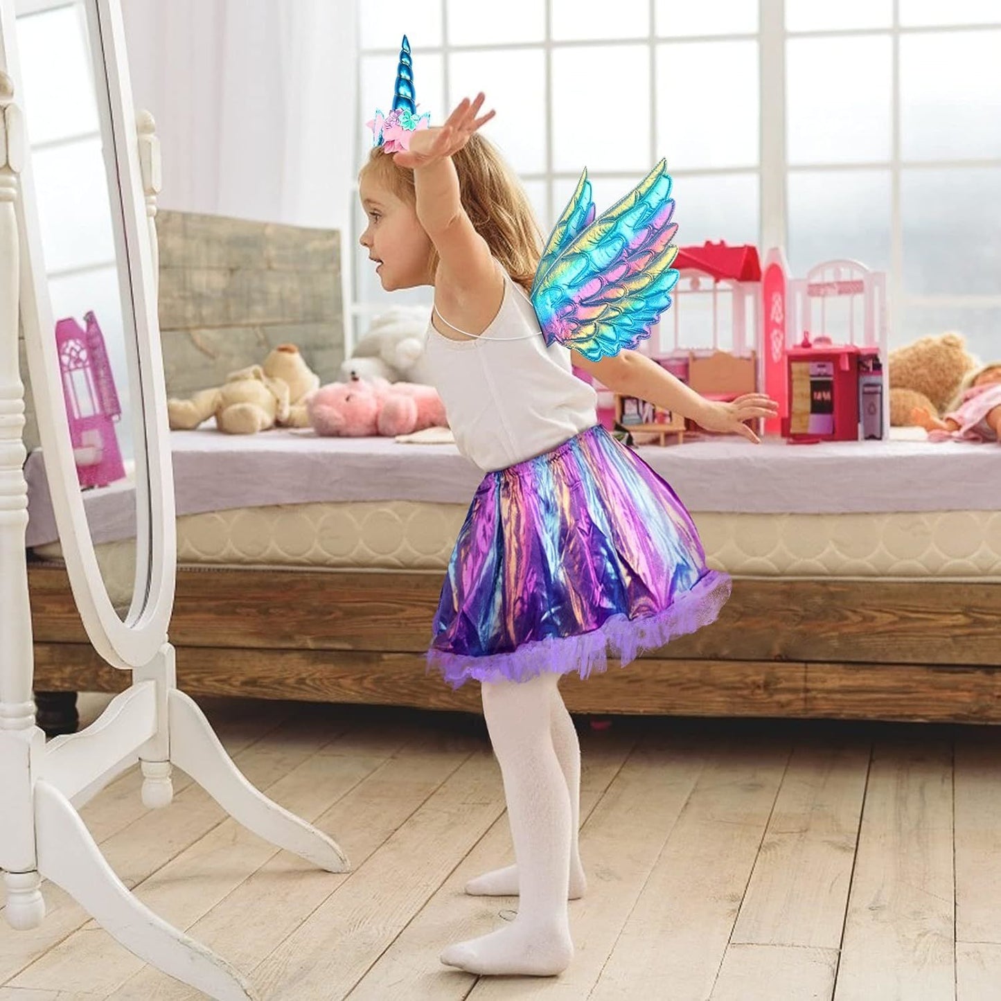 3 Piece Unicorn Princess Costume Set, Girls' Unicorn Headband
