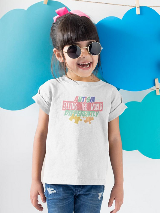 Autism Awareness Seeing The World Toddler T-shirt by SmartPrintsInk - 100% Cotton, Comfortable Tee