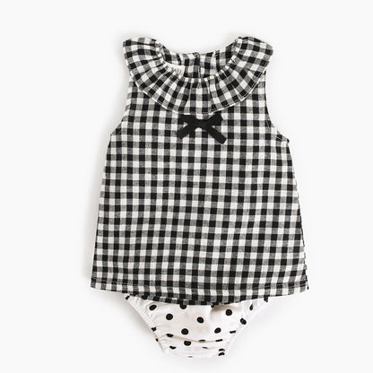 Korean Version Of Childrens Clothing Summer Ins Plaid Dots