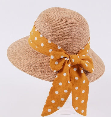 New Children's Straw Hats Leisure Ribbon Bow Hat