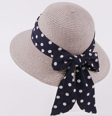 New Children's Straw Hats Leisure Ribbon Bow Hat