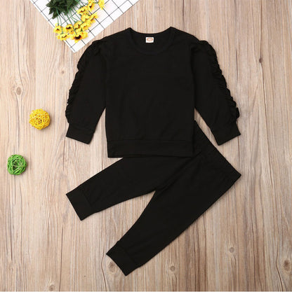 Newborn Baby  Ruffles Jumper Solid Long Sleeve Sweatshirt