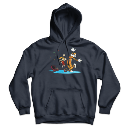 Calvin and Hobbes Dancing with Record Player Unisex Hoodie