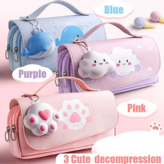 Decompression  Portable Pencil Bag Primary School Girl