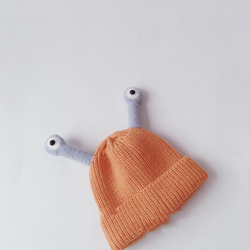 Pure Color Korean Version Ins Will Call The Frog Children's Knitted Hats