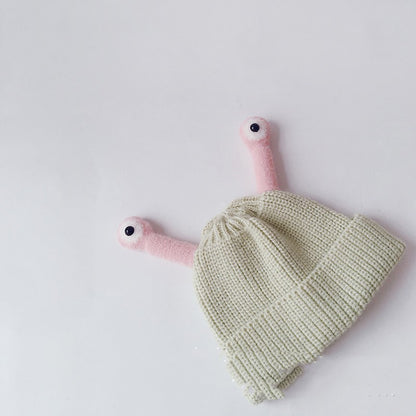 Pure Color Korean Version Ins Will Call The Frog Children's Knitted Hats